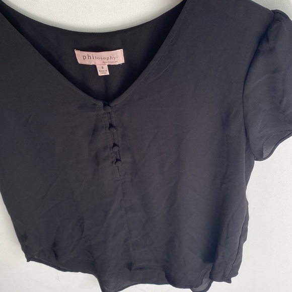 Philosophy black cap ruffled sleeves Blouse, Size S - Picture 6 of 7